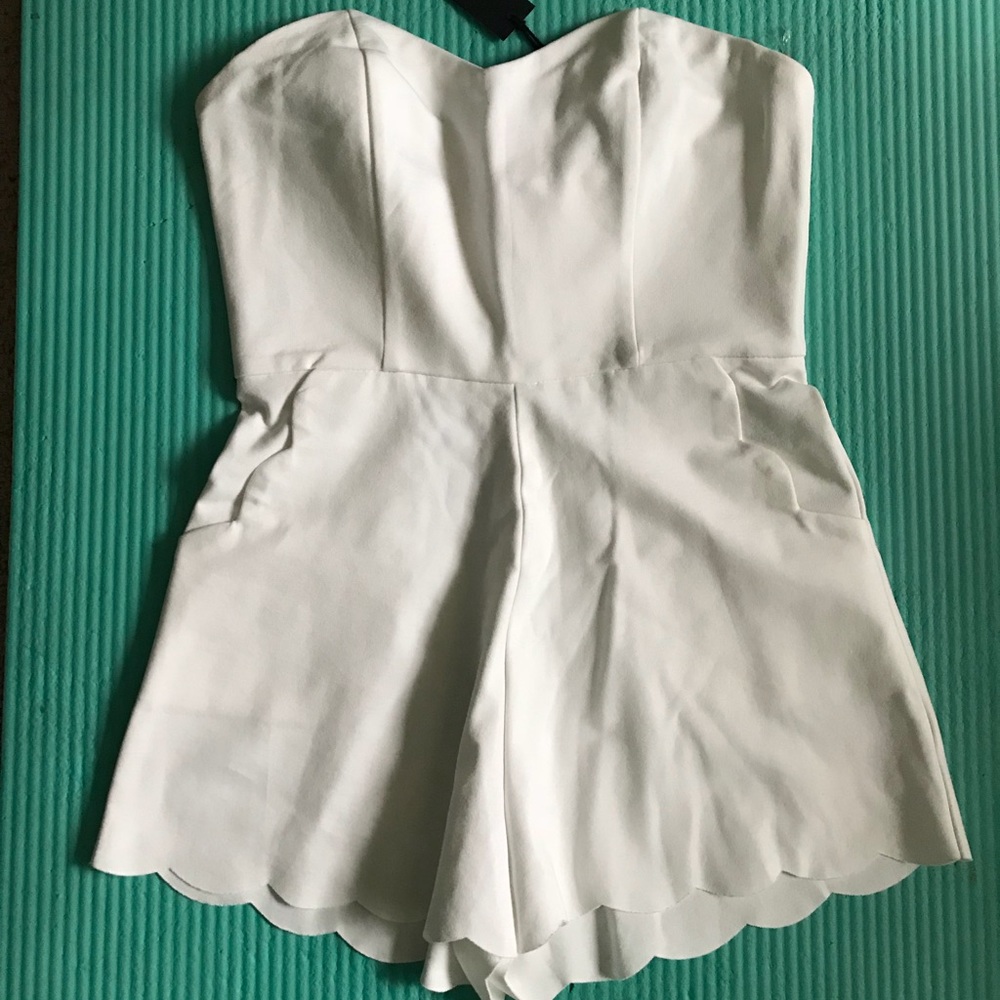 Strapless Romper Shorts with Pockets S